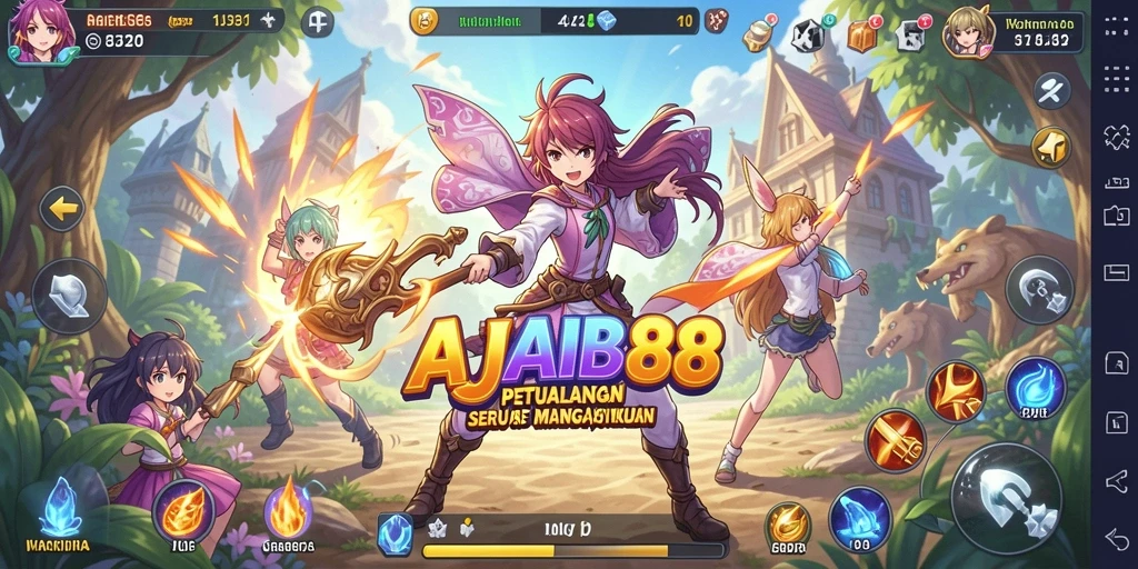 Tampilan gameplay AJAIB88 dengan karakter anime yang menawan.