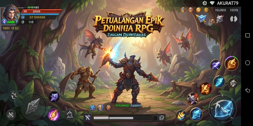 Tangkapan layar menampilkan aksi RPG yang mendebarkan dalam AKURAT79.