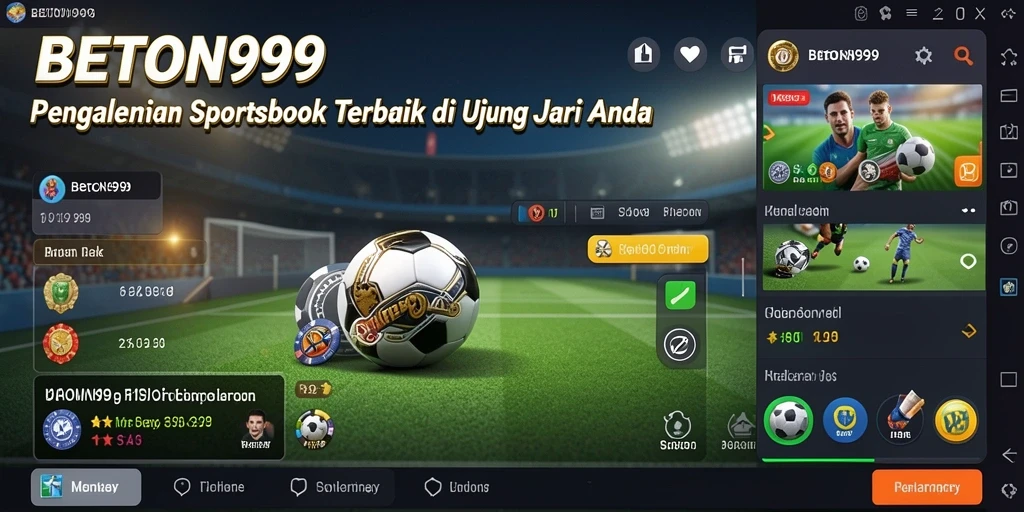 Tampilan aplikasi BETON999 dengan pilihan taruhan olahraga.