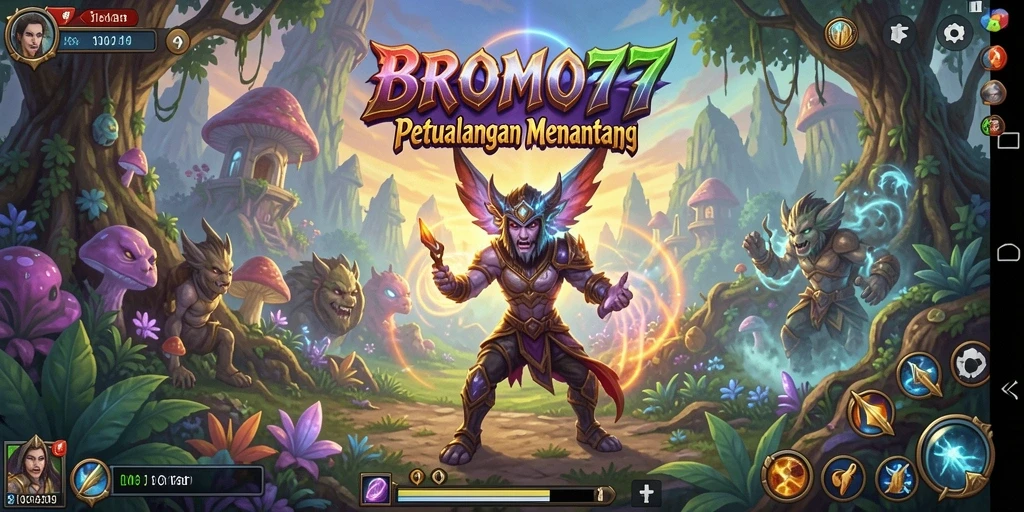 Tangkapan layar gameplay BROMO77 dengan aksi petualangan yang mendebarkan.