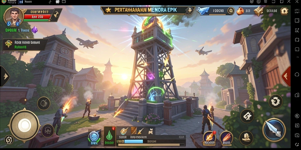 Tampilan gameplay DKK yang menarik dalam Tower Defense.
