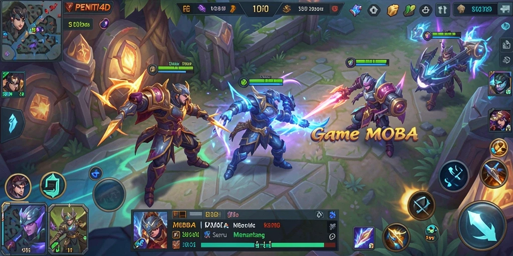 Tampilan gameplay seru dari PENITI4D yang menunjukkan pertempuran tim.