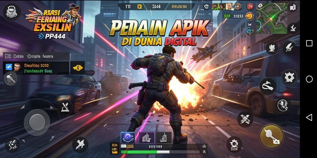 Tampilan aksi mendebarkan dalam gameplay PP444.